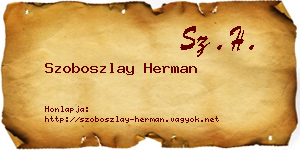 Szoboszlay Herman névjegykártya
